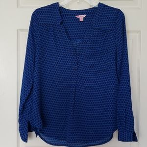 Blue long sleeve blouse.